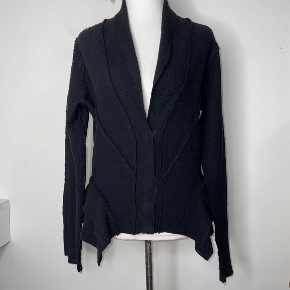 All Saints Sweaters - ALLSAINTS Black 100% Wool Sancia Jacket Sweater Blazer Women's Size 12  In Good